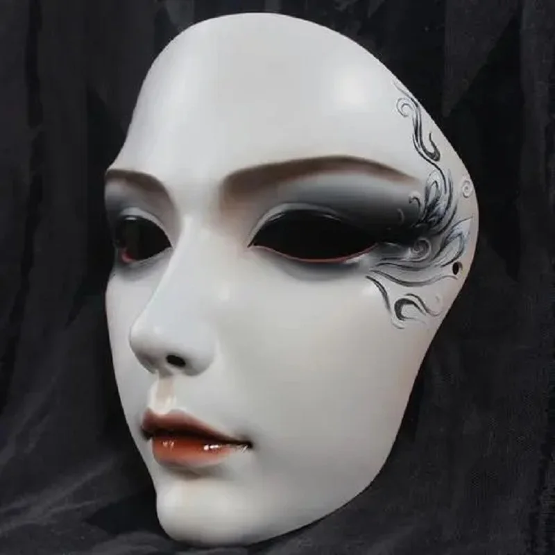 

Chinese style original hand-painted Hanfu full face online celebrity antique mask party ball mysterious dress mask gift