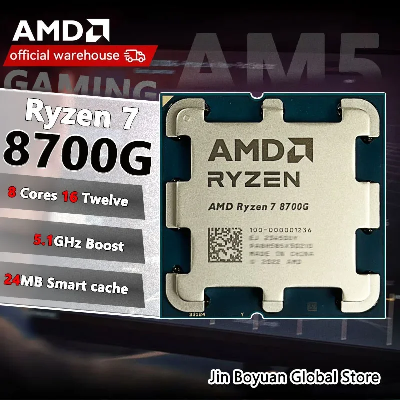 New AMD Ryzen 7 8700G - Ryzen 7 8000-G Series 8-Core 4.2 GHz Socket AM5 65W AMD Radeon 780M Processor - 100-100001236 but no fan