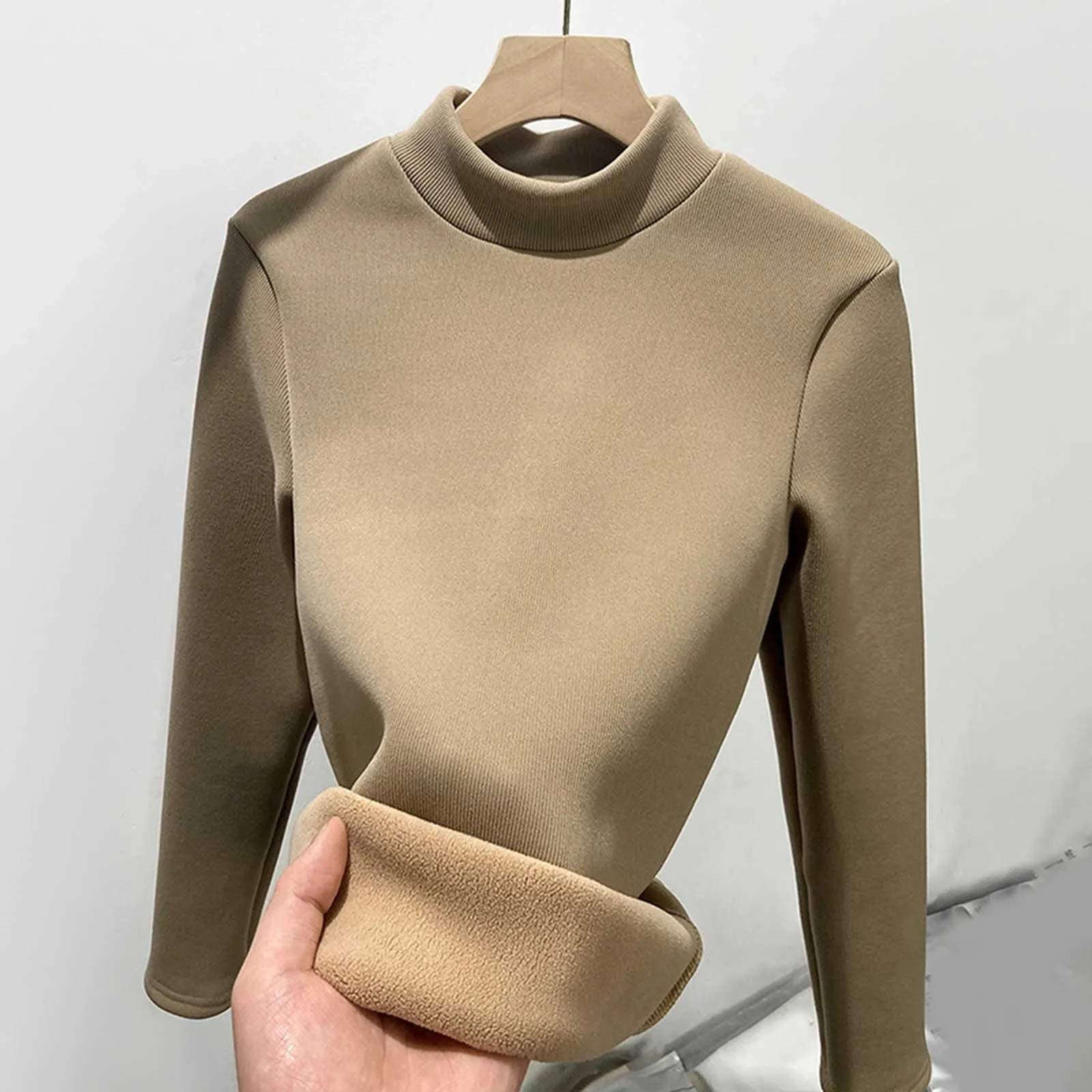 Turtleneck Winter Sweater Women Elegant Thicken Velvet Lined Warm Sueter Knitted Pullover Slim Tops Jersey Knitwear Jumper New