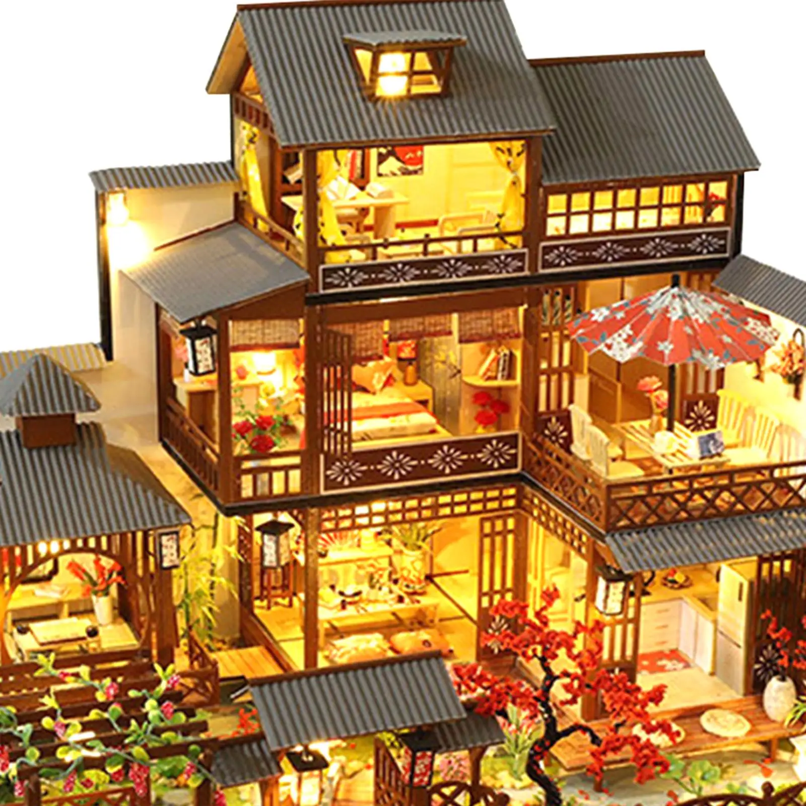 

Assembled Doll House Kits 1:24 Scale Creative Wooden House for Kids Teens Adults