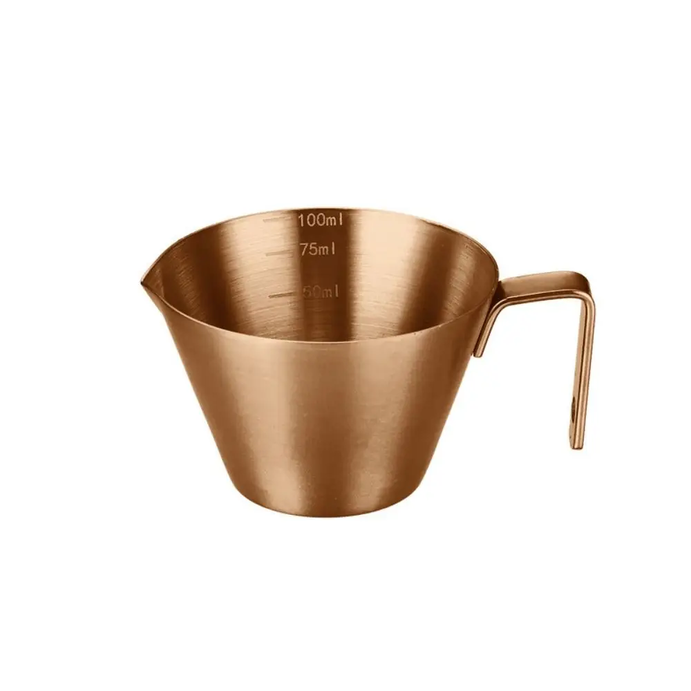 

304 Stainless Steel Espresso Measuring Cup Small Cup with Handle Espresso Shot Cup Scale 100ml Pouring Cup Steak Sauce