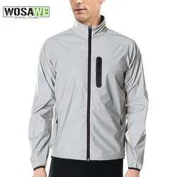 WOSAWE Cycling Jacket Reflective Windbreaker Night Glowing Running Waterproof Rainproof MTB Bicycle Bike Jacket Highly Visible