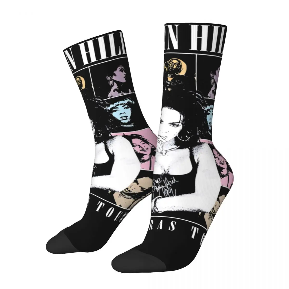 Rock Band Lauryn Hill Fugees The Famous Theme All Season Socks Accessories for Men Women Non-slip Print Socks