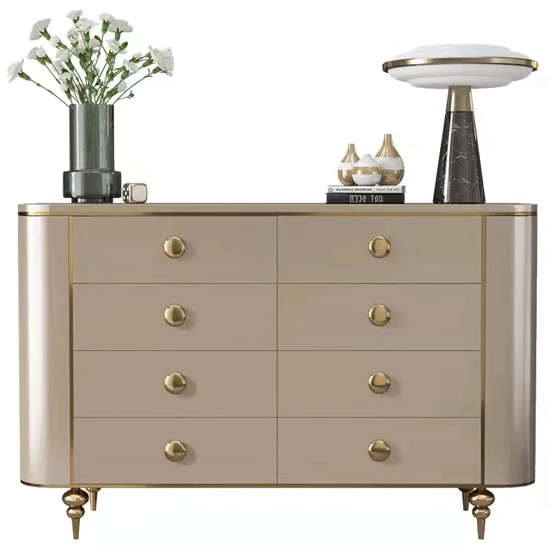 

Light luxury modern simple rock slab solid wood storage cabinet drawer storage cabinet
