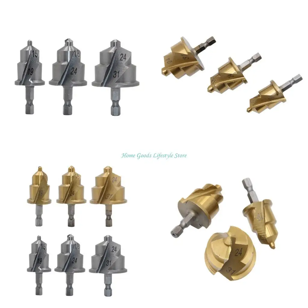 e74e-pacote-3-brocas-escareadoras-helicoidais-hss-com-haste-hexagonal-para-perfuracao-tubos-15-a-31-mm
