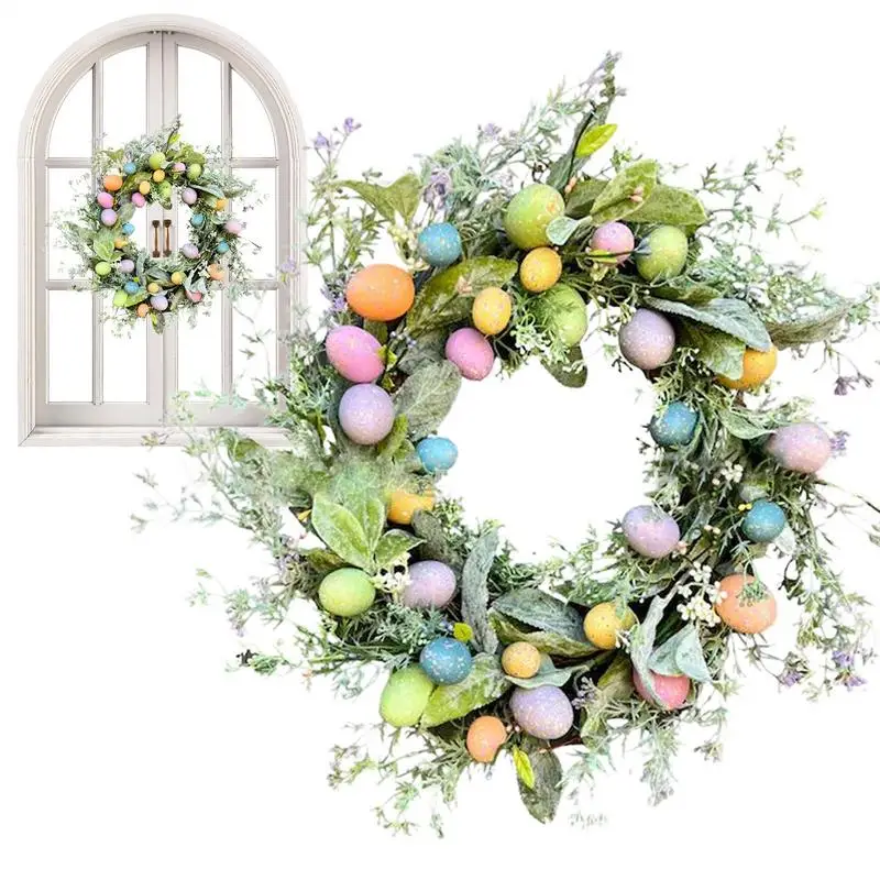 

Easter Wreath Simulation Egg Wreath Spring Simulation Flower Wreath Door Hanging Decoration Outdoor Easter Bunny Vine Wreath
