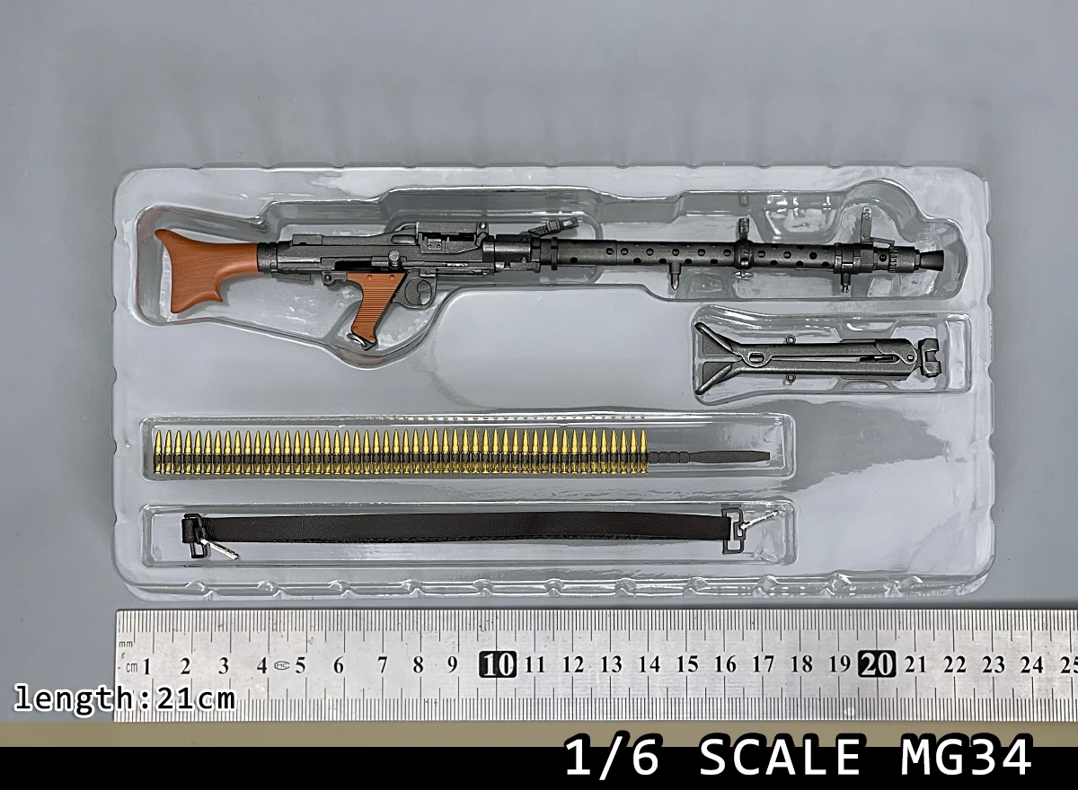 NOWOŚĆ 1/6 Skala MG34 Lekki pistolet maszynowy Model broni wojskowej dla 12-calowej figurki akcji Żołnierz armii Akcesoria Prezenty Zabawki