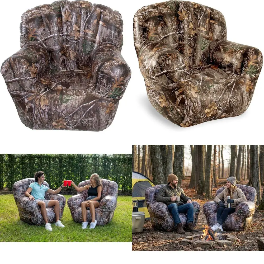 Puncture-Resistant Outdoor Armchair - Ultra-Comfortable for Camping, Tailgating & Lounge - Supports 250 lbs - Portable & Easy Se