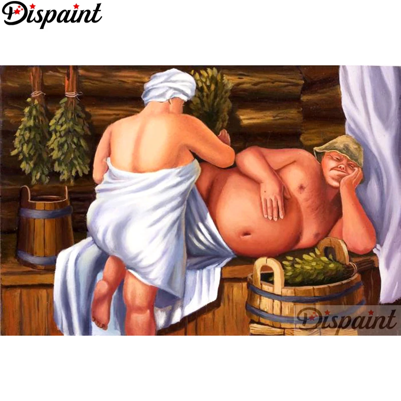 

Dispaint Full Square/Round Drill 5D DIY Diamond Painting "Bathing chart" Embroidery Cross Stitch 3D Home Decor A10827