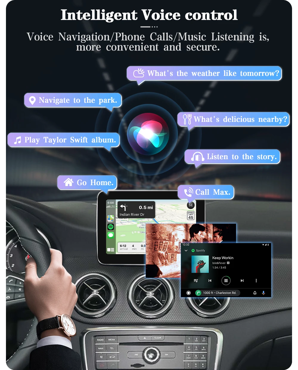 Drahtlose CarPlay Android Auto Modul Für Mercedes Benz GLK W207 W212 W204 SLS W218 NTG4.0 NTG4.5 NTG5.0 BT Spiegel Link Aux Auto D – Detail 4