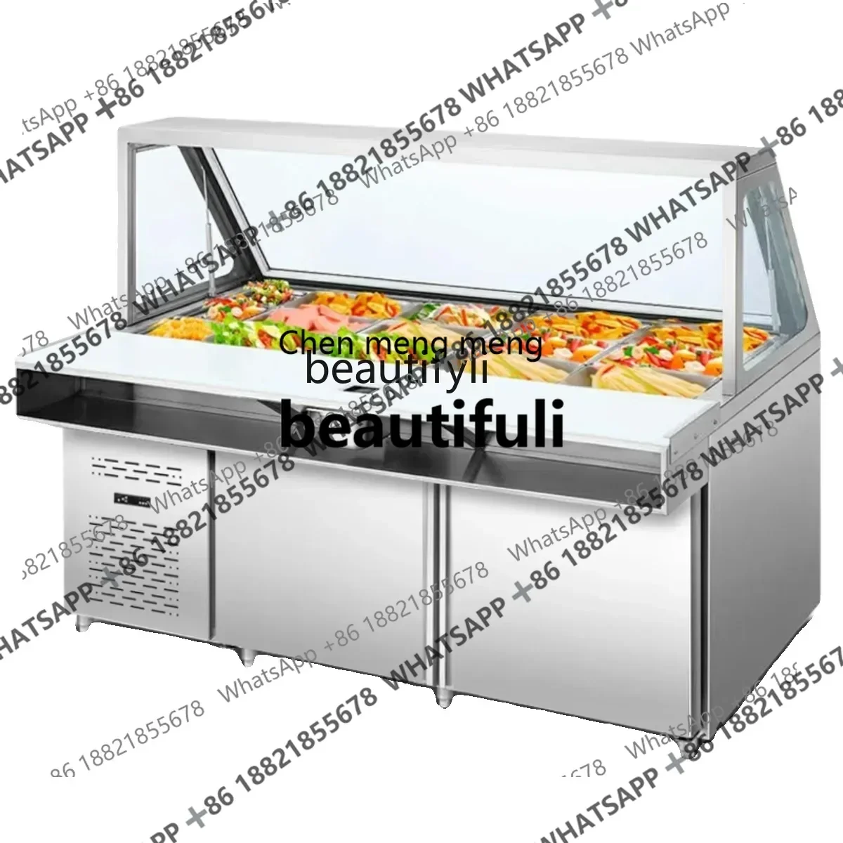 

X Q Cylinder type sauce table, pizza spreader, freezer, commercial refrigeration and fresh-keeping slotted refrigerator