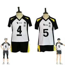 No.5 Akaashi Keiji No.4 Bokuto Koutarou Volleyball Uniform Cosplay Haikyuu Fukurodani Academy Jersey Volleyball Team Top+Shorts