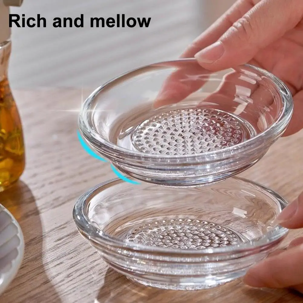 Compact Kitchen Grater Glass Garlic Grater Bowl with Ginger Mincer Plate Multifunctional Kitchen Grinding Tool for Wasabi