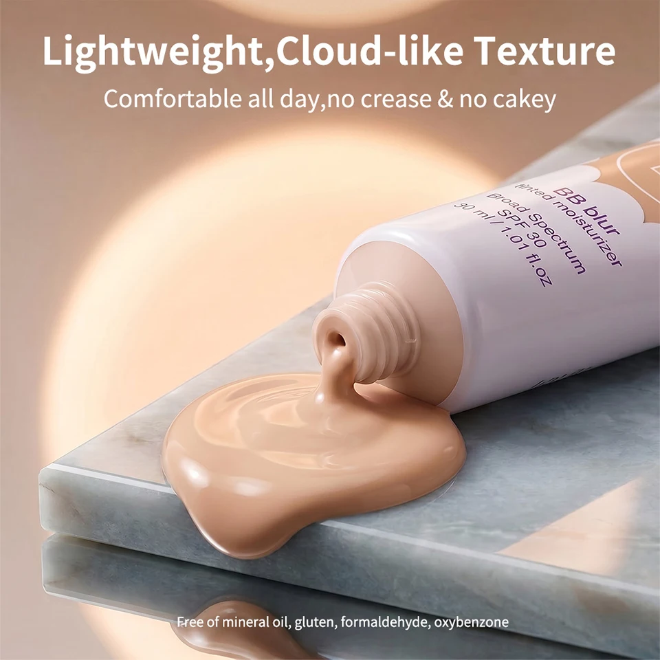 SPF30 BB Blur Tinted Moisturizer Medium Coverage Even Skin Tone Lightweight Sun Protection Face Makeup Sdfa72ac4de0e4a11b157d82fc9cdbdf0M