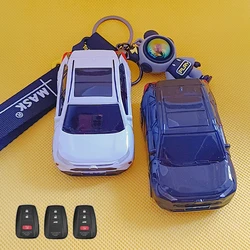 For Toyota RAV4 Car Models Key Case 2 3 Button Smart Remote Key Cover Fob Bag Keychain Creative Gift Protective Case Accessories