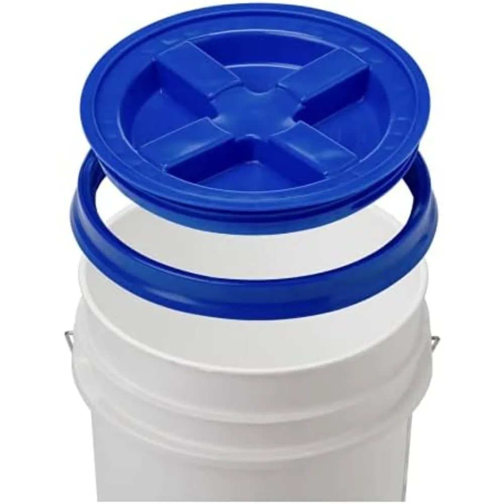 

Пластиковое ведро на 5 галлонов, пищевое ведро с синим винтом на крышке (3 шт. в упаковке), сделано в США