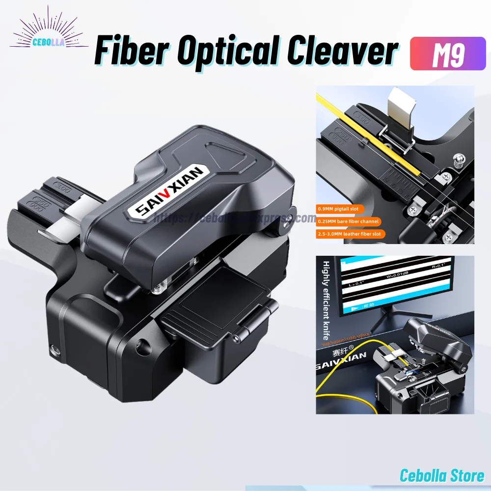 Fiber Optical Cleaver M9 One-Step Fully Automatic High Precision Optic Cleaver Optical Fiber Fusion Splicer Cutting Knife