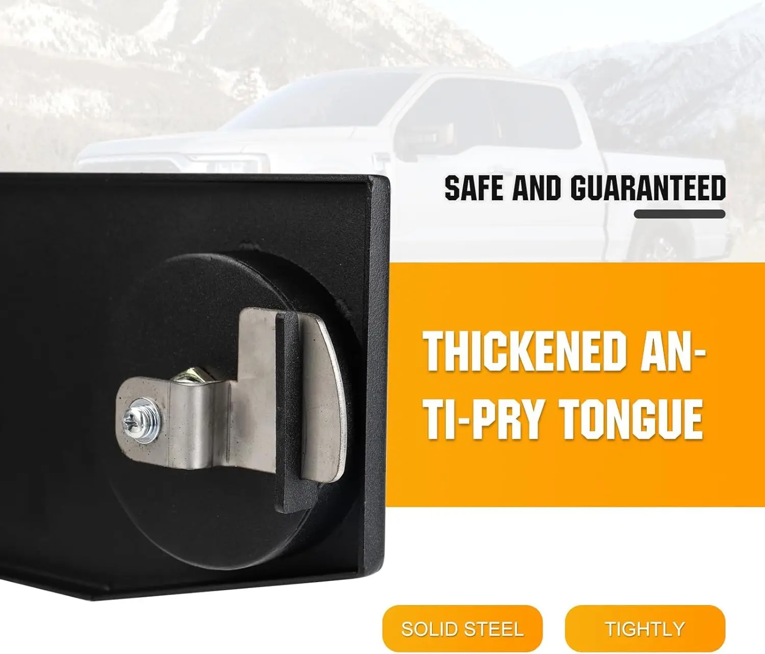 Center Console Safe Gun Safe Box with Springs Hinge Compatible with 2021-2024 Ford F150, 2022-2023 F150 Lightning