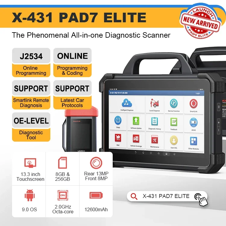 المهنية lau nch X431 Pad 7 Elite X-431 Pad Vii ob d 2 ECU البرمجة والترميز السيارات مركبة ماسح ضوئي تشخيصي