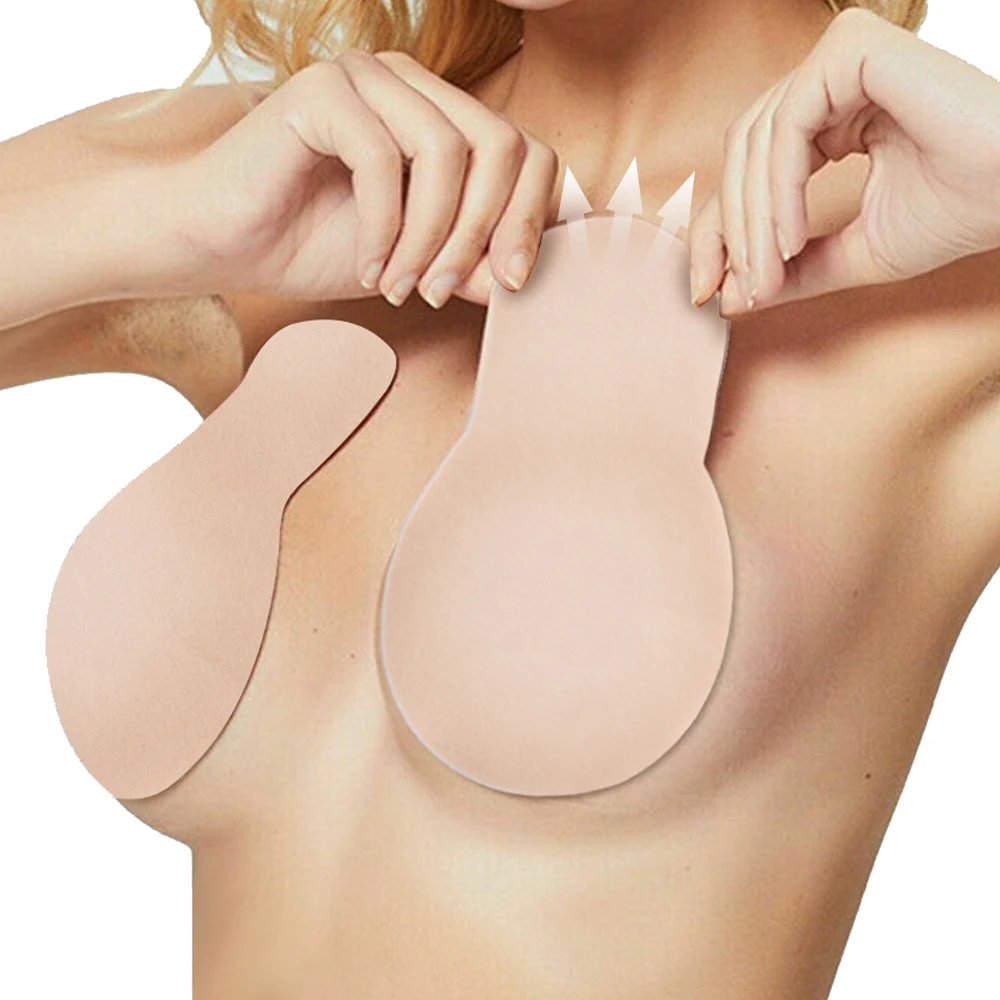 10pcs Push Up Bras Self Adhesive Silicone Strapless Invisible Bra Women Reusable Sticky Breast Lift Bra Pads Petal Nipple Covers