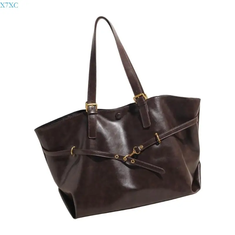 

X7XC Elegant Casual Shoulder Purse Textured Handbag Multi Purpose Everyday Bag