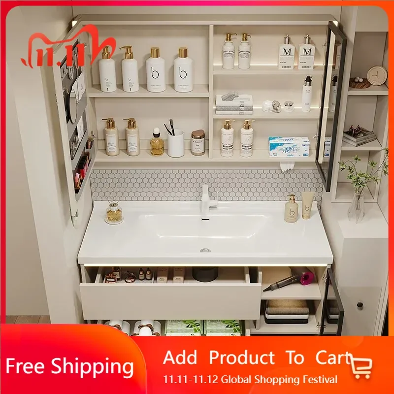 

Flexible Trendy Vanity Modern Salon Storage Organizer Jewelry Bathroom Cabinet Simple Stores Terrace Mobiletto Trendy Furniture