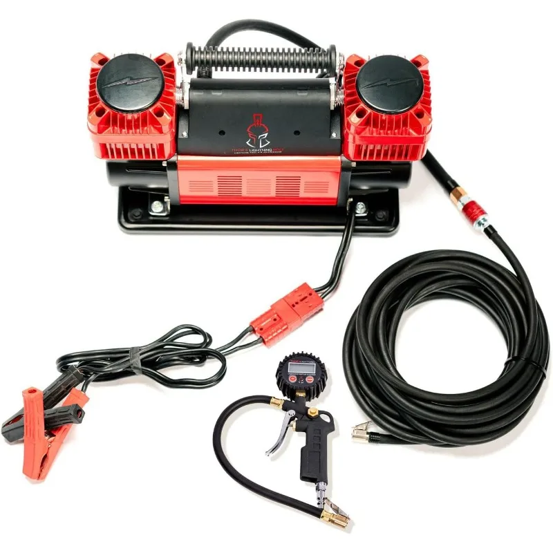 Bolt Portable 12v True Dual Air Compressor 10.6 CFM with Digital Pressure Gauge, Single-Tire Inflator/Deflator Air Gun