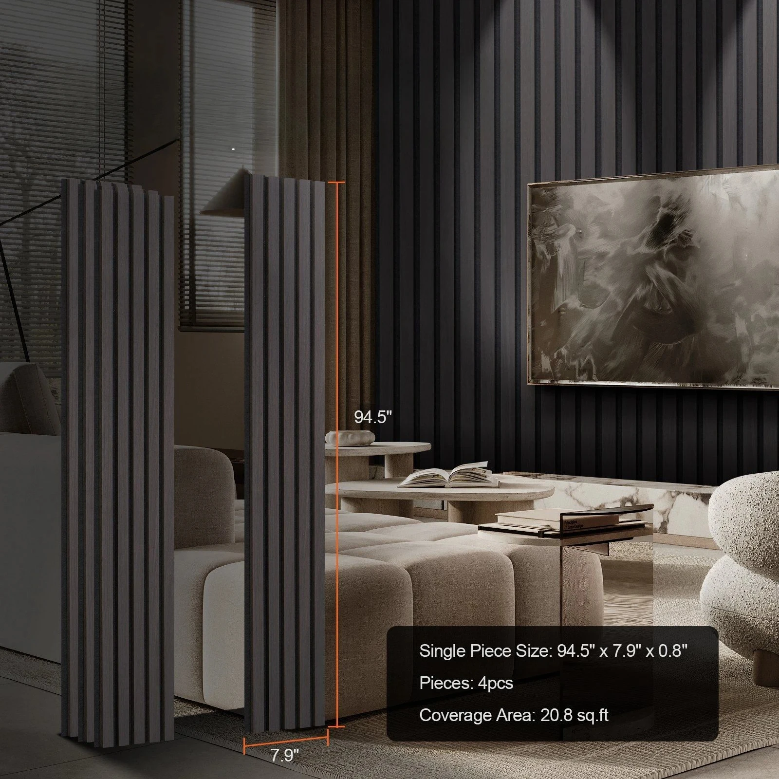 

Wood Slat Acoustic Panels 7.9 x 94.5 inch （You need to confirm the quantity and freight with customer service.