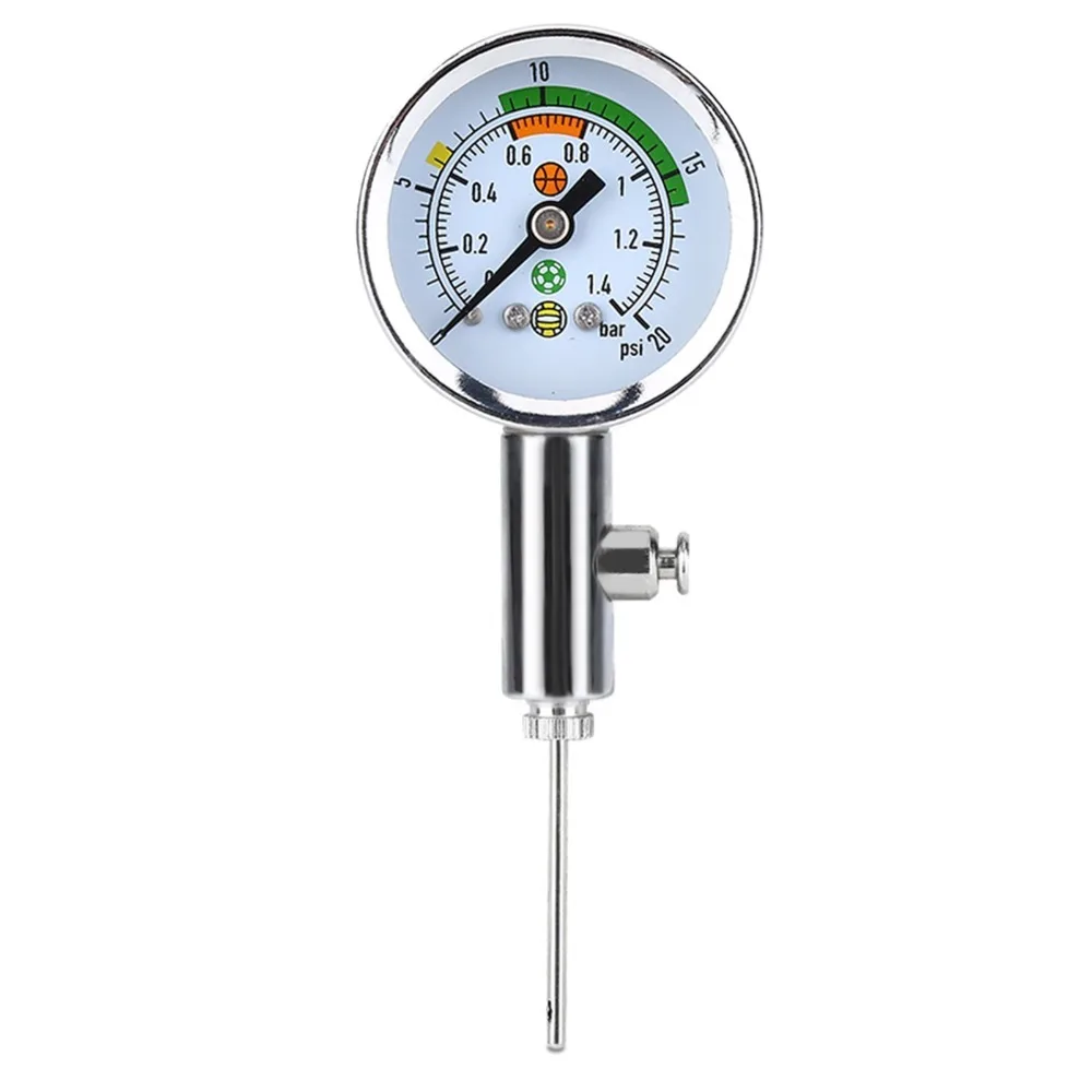 

Football Supplies Dual Scale Air Pressure Gauge Metal Professional Accurate Mini Utility Gauge Ball Pressure Gauge Volleyball