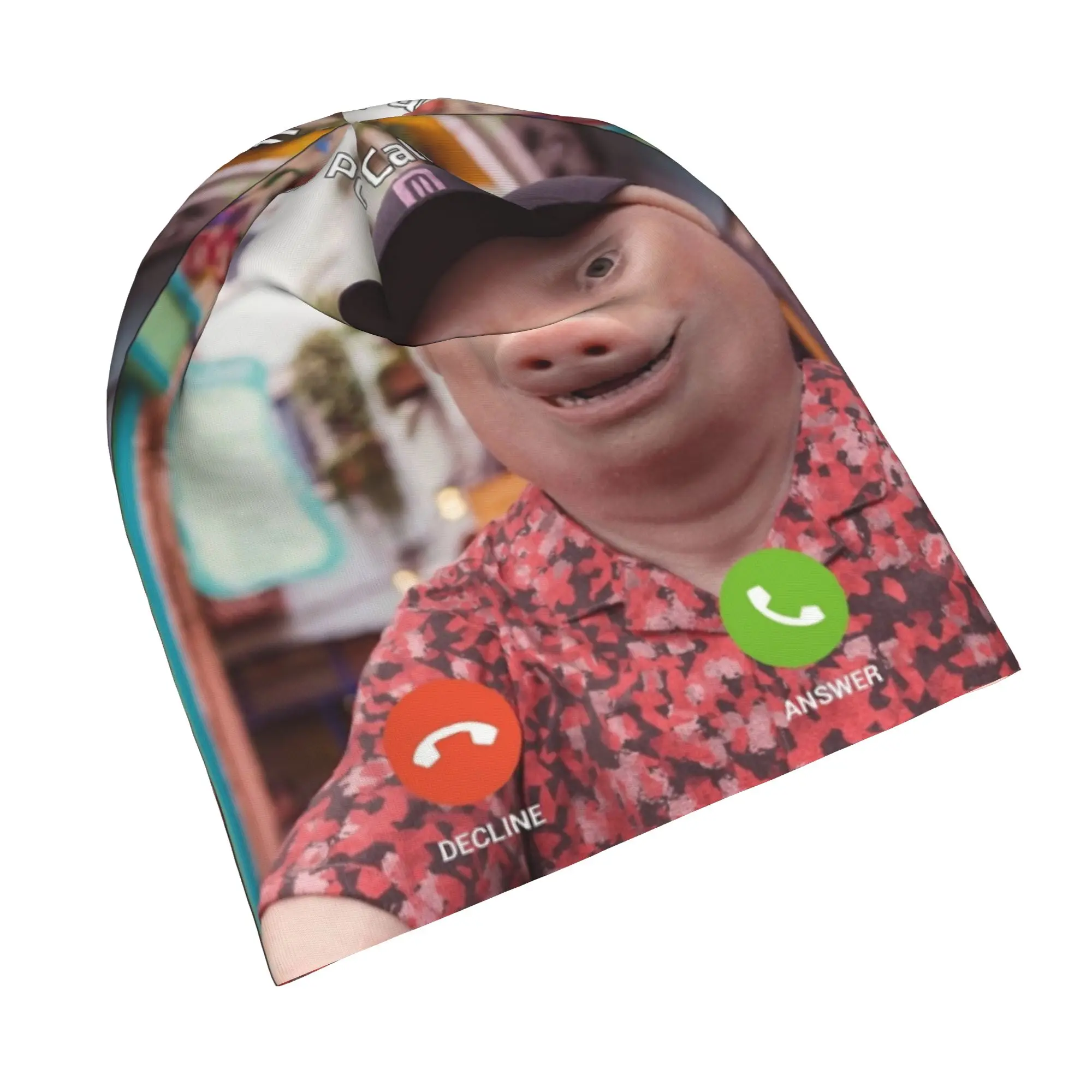 John Pork Is Calling Funny Meme Skull Cap Beanie Quick Dry  Gym Workout Hat for Men Women
