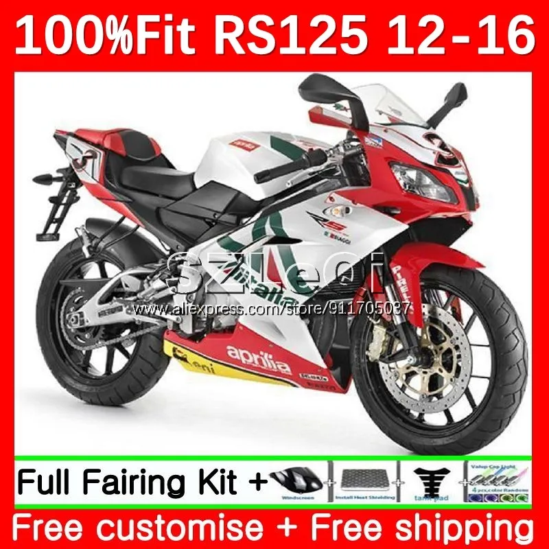 Red White Injection Body For Aprilia RSV125 R RS 125 RS4 RS125 12 13 14 15 16 14No.0 RS-125 2012 2013 2014 2015 2016 Fairing