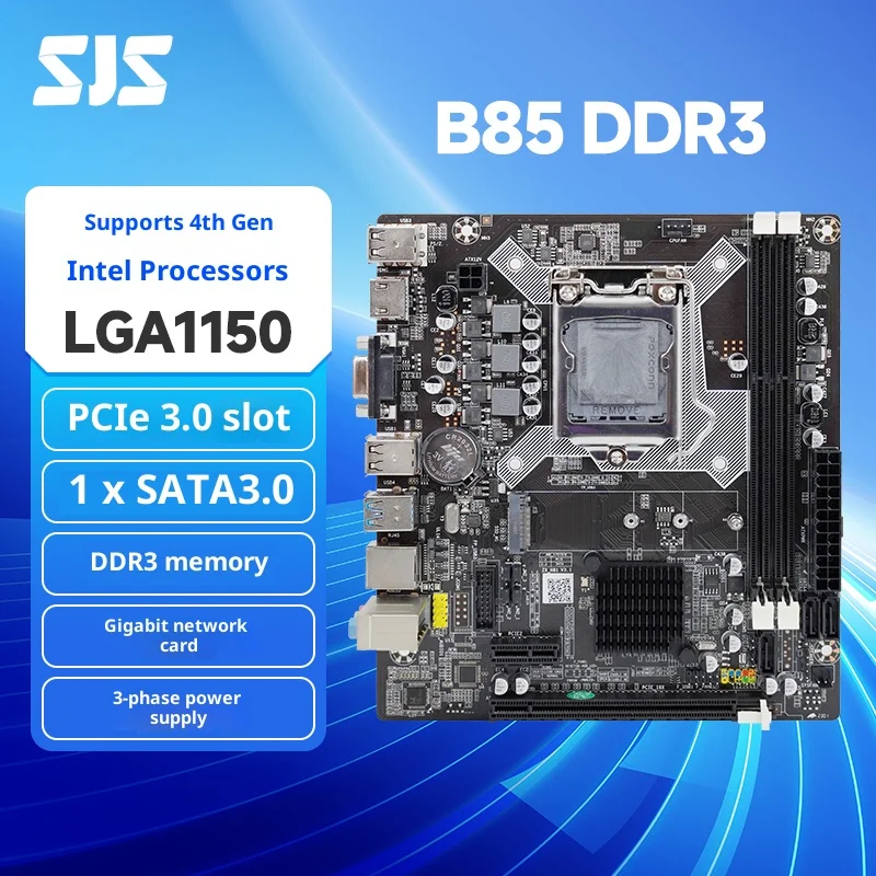 

SEJISHI B85M-D3H LGA1150 Micro-ATX Motherboard - Intel B85 Chipset, DDR3, USB 3.0, SATA 6Gbps, Full HD Audio