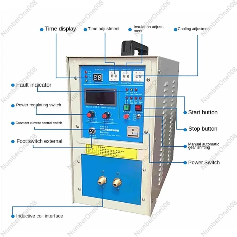 15KW Induction Heater Induction Heating Machine Metal Smelting Furnace High Frequency Welding Metal Quenching Equipment