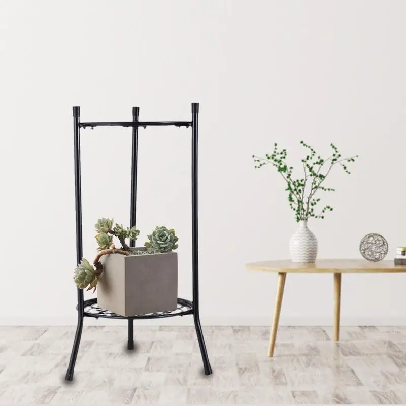 Plant Stand Indoor Outdoor 2 Tiers Metal Potted Plant Stands Flower Pot Shelf Planter Holder Home Garden Display Rack