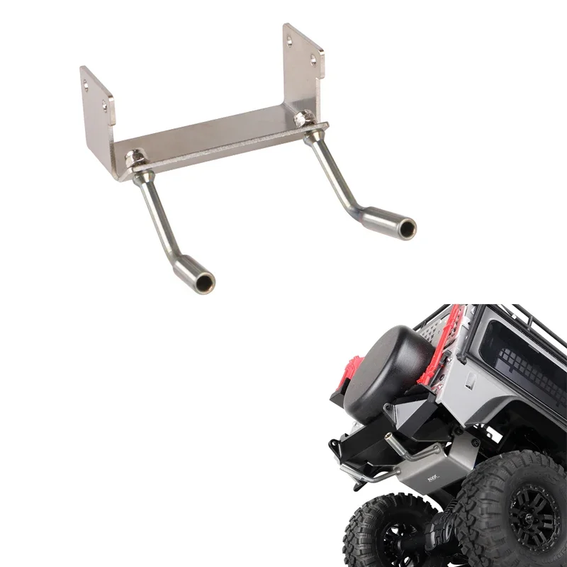 ท่อไอเสีย TRX4-M ท่อด้านหลังจำลองโลหะสำหรับรถบังคับวิทยุ1/18รถบังคับวิทยุชิ้นส่วนอัพเกรดตัวป้องกัน TRX4M