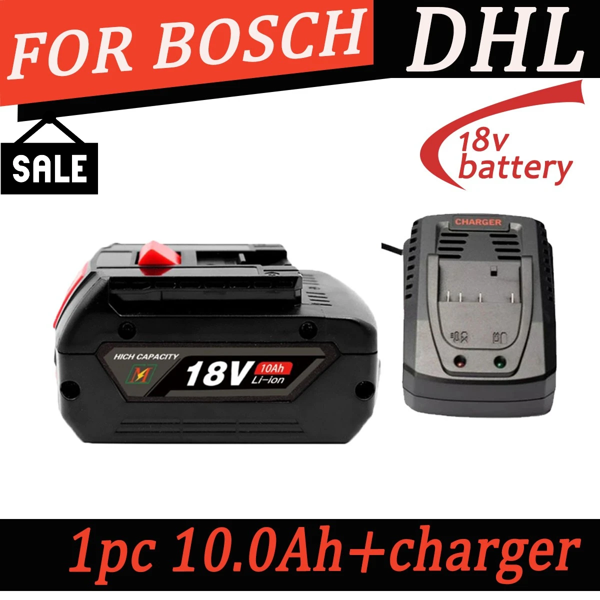 

High capacity FOR Bosch 18V 10.0AH rechargeable lithium-ion battery for BOSCH BAT609 BAT609G BAT618 BAT618G 3601H61S10