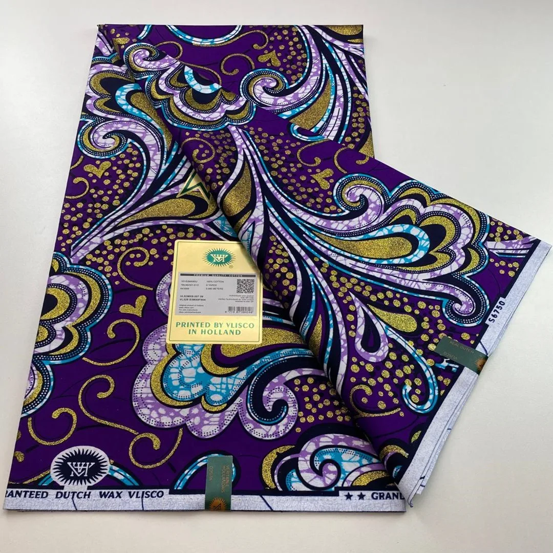 المبيعات الساخنة 100% القطن جديد جراند سوبر الأفريقي الذهبي الشمع النسيج الشمع طباعة أنقرة النسيج 6 ياردة الخياطة النساء فستان الحفلات جديد