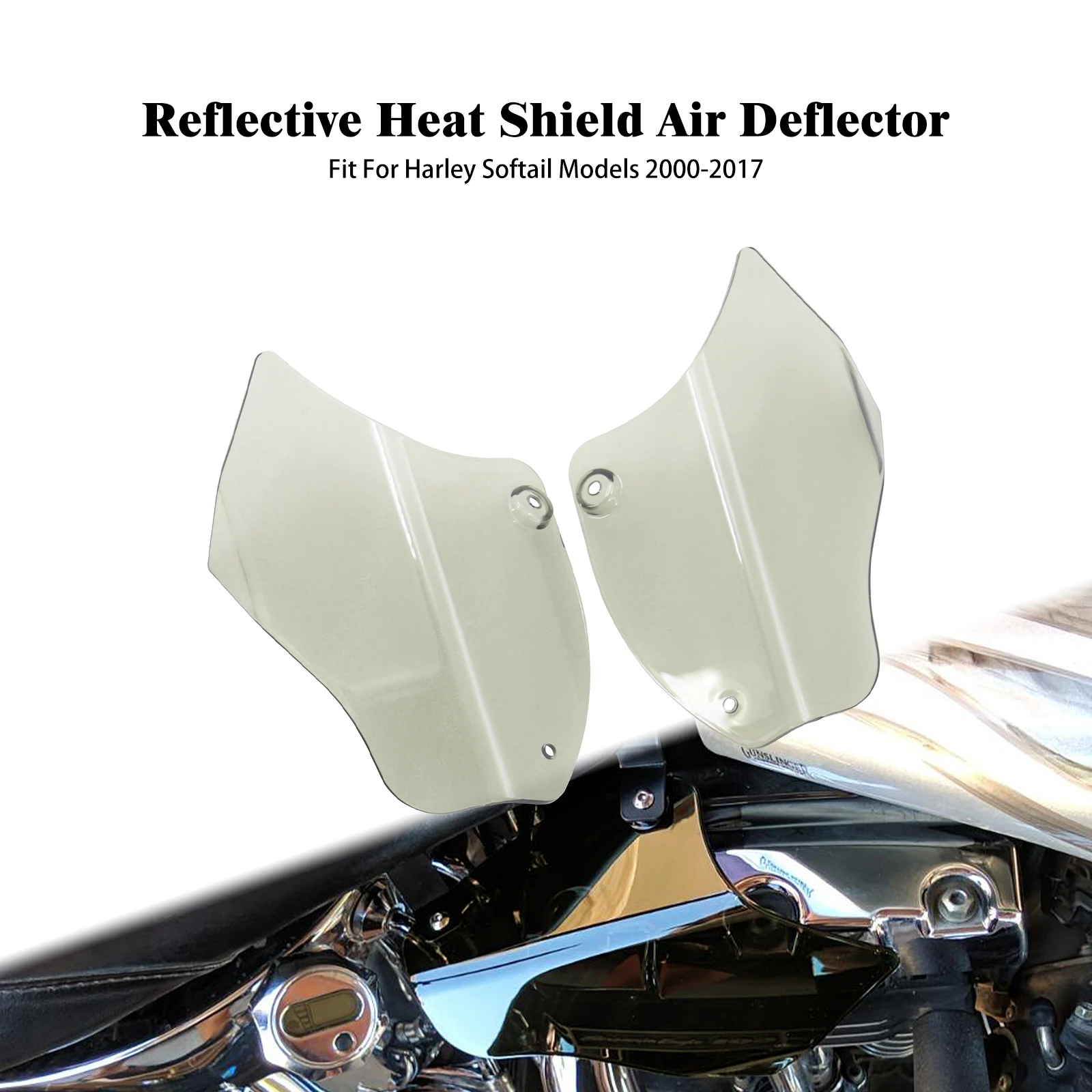 Deflector de aire reflectante para motocicleta, protectores de sillín ABS, Deflector de calor de aire para Harley Softail FXBB Deluxe Fatboy FLSTN FLS 00-17