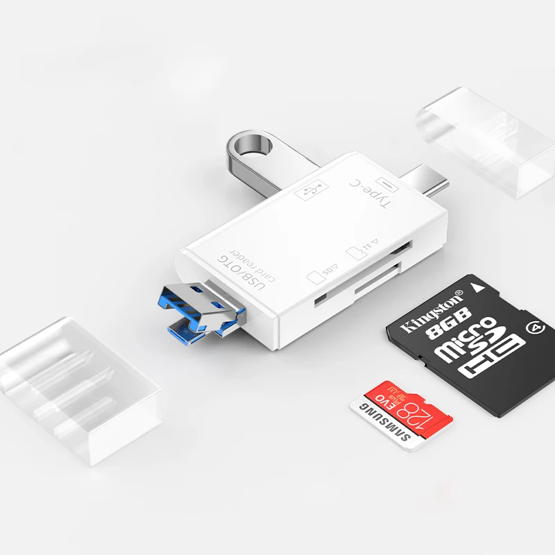 USB3.0 Đầu Đọc Thẻ 6 Trong 1 OTG Đa Năng Loại C Micro TF SD USB Adapter Đọc Thẻ Máy Tính Laptop Máy Tính Bảng phụ Kiện Điện Thoại