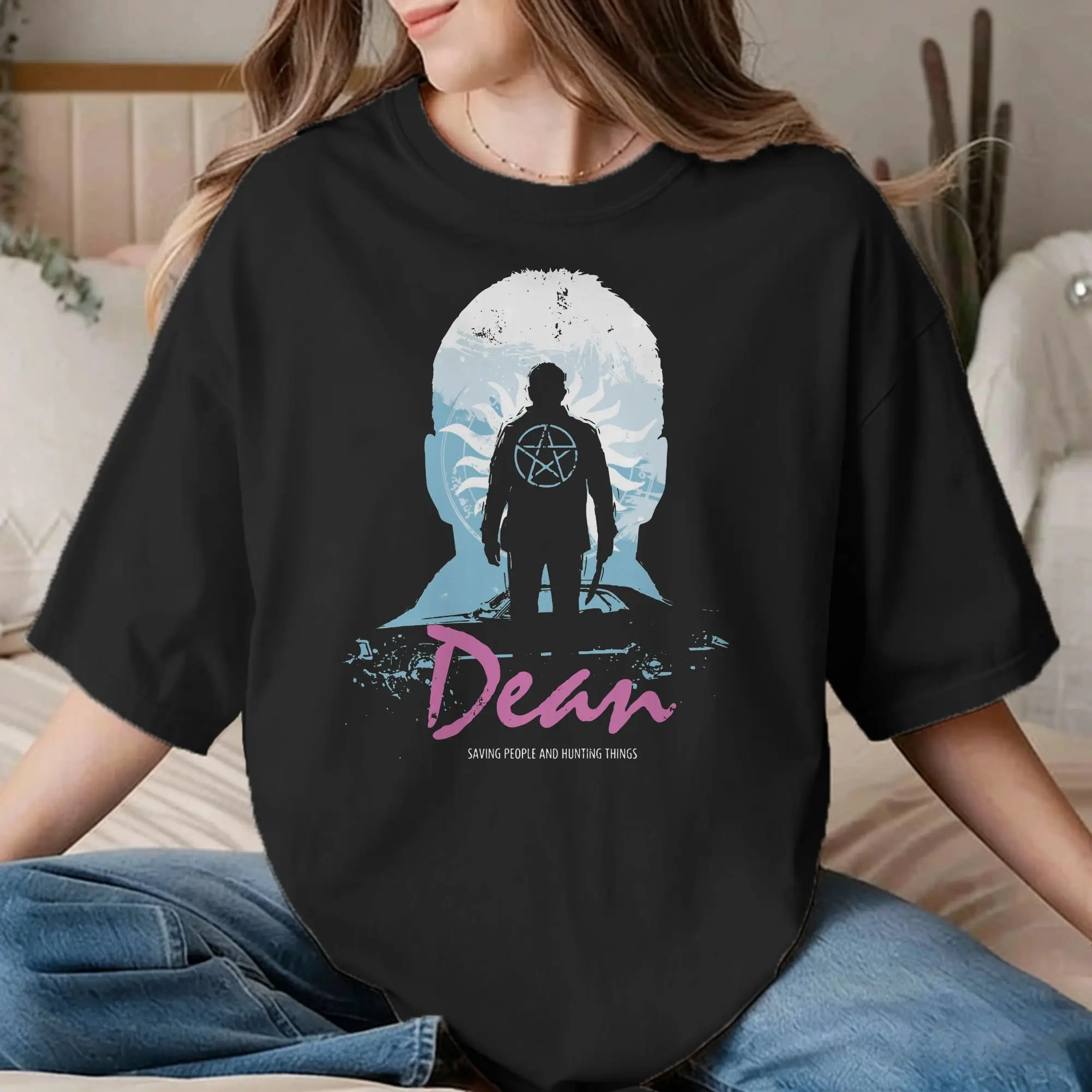 Men Women's T-Shirts I Hunt Therefore I Am Dean Awesome Pure Cotton Tees Short Sleeve Supernatural T Shirt Tops Printed