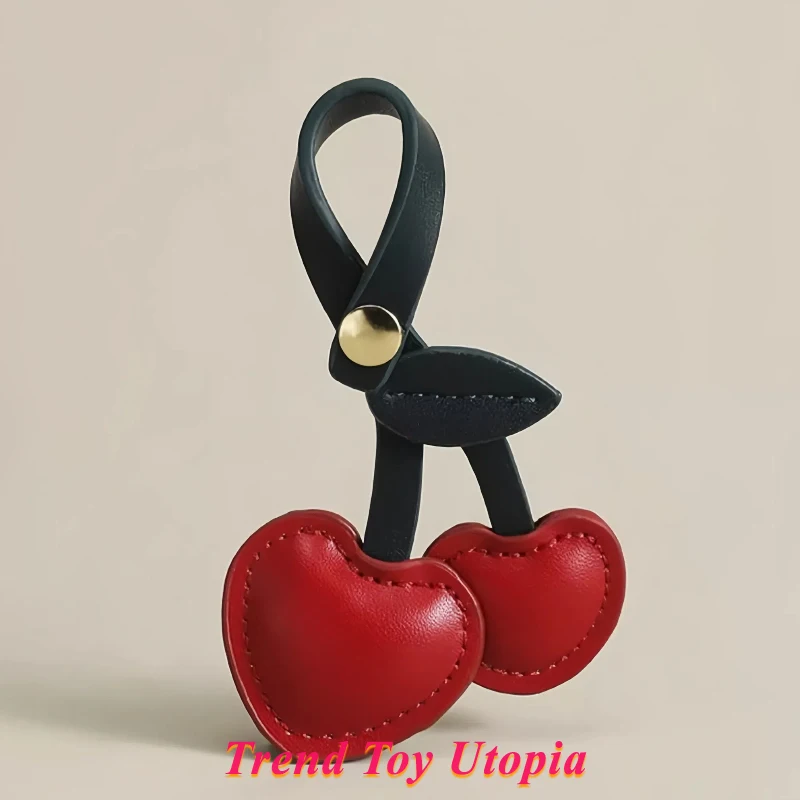 

New Creative Bag Pendant Small Cherry Cute Panda Pu Leather Pendant Mini Car Pendant Candy Color Female Accessories New Creative