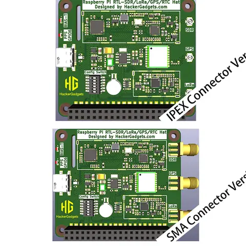 HackerGadgets Raspberry Pi HAT 4-in-1 Expansion Board RTL-SDR/ LoRa / GPS/ RTC/TCXO, All-in-One Expansion Board for Raspberry Pi
