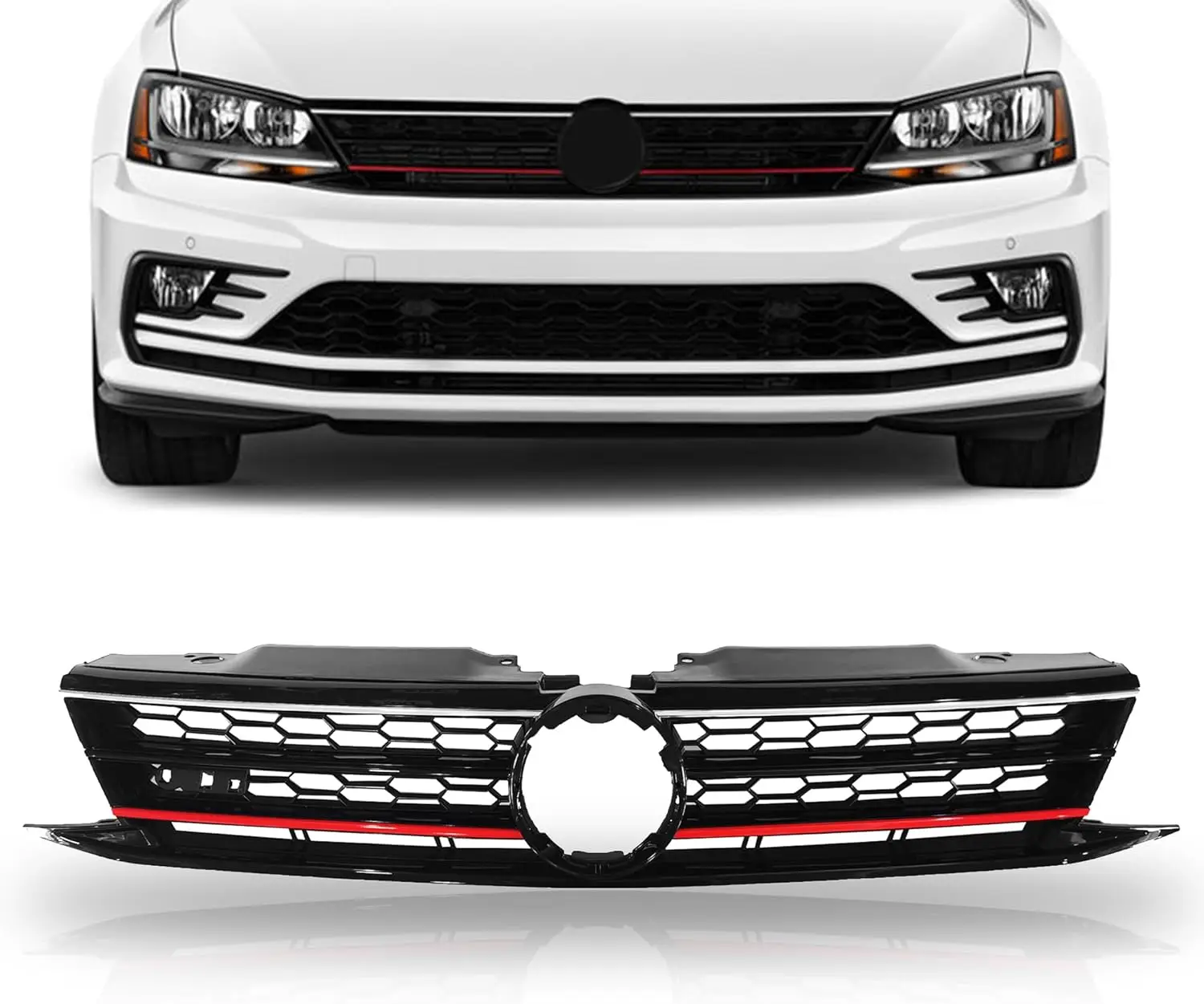 Para Volkswagen 2015-2017 JETTA GLI, Parrilla Delantera Roja Original, OE 16D 853 653, Accesorios para Auto