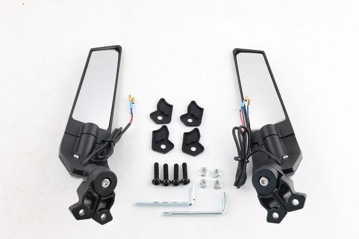 

Modified Motorcycle Rearview Side Mirrors Wind Wing Adjustable Rotating with Light for Yamaha YZF R1 R6 R25 R3 Suzuki GSXR