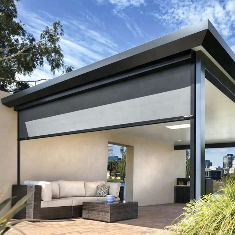 8.11x6.5 Power Outside Awning Mechanical Electric Aluminum Curtains Venetian Smart Blinds Shades & Shutters