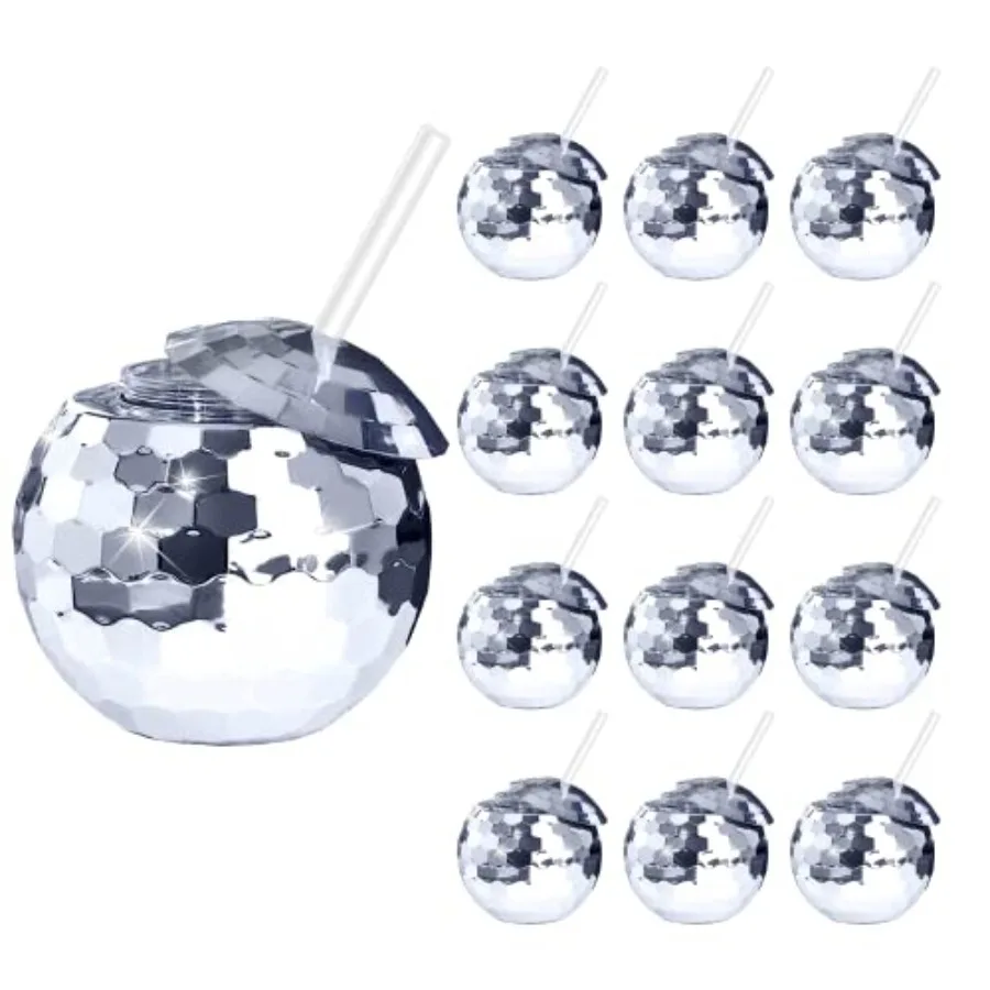 

Disco Ball Cups 20OZ Disco Party Cups with Lid and Reusable Straw Flash Ball Cocktail Cup for Party Nightclub Bar Supplies Wine