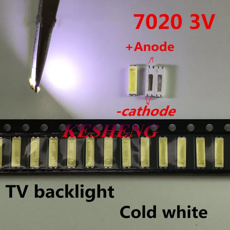 50piece/lot FOR Repair Sanxin Panasonic LCD TV LED backlight Article lamp SMD LEDs 3V 7020 Cold white light emitting diode