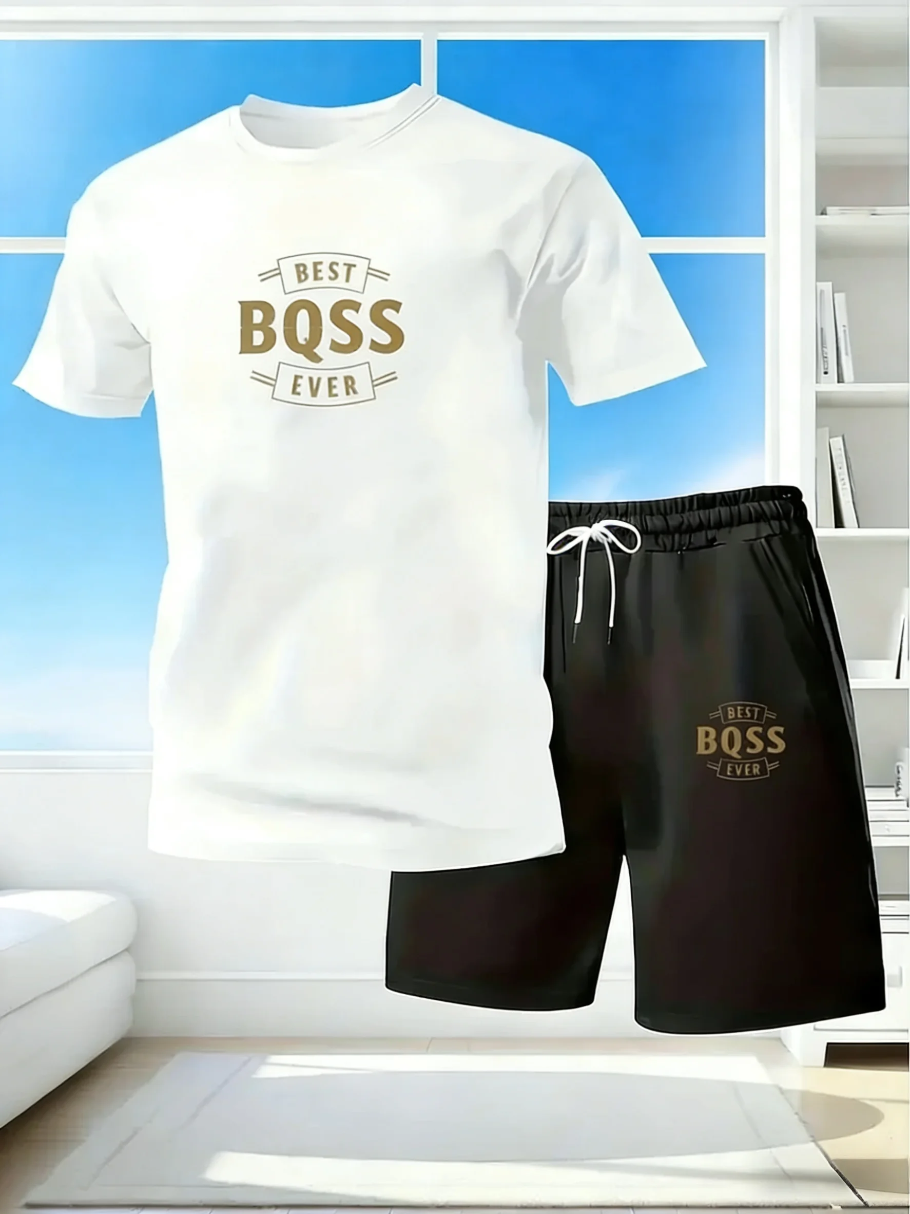 

2026Summer men's sports suit T-shirt+5-point shorts 2-piece set quick drying mesh short sleeved set breathable basketball suit