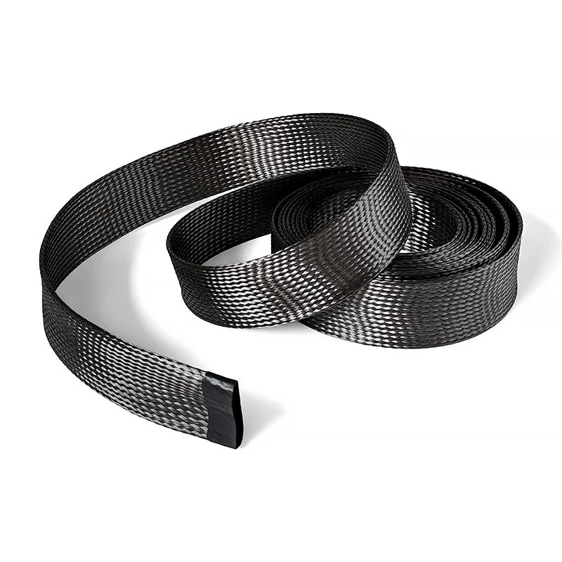 2MM-40MM Carbon Fibre Tubing High Temperature Resistant Braided Mesh Tubing Wire Sleeve High Strength Protection Sleeve