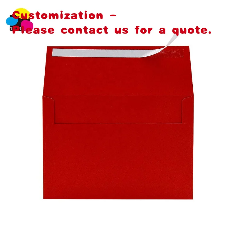 custom.Custom Printing A7 Rose Red Invitation.25 x 5.25 inches Envelopes Wedding Card